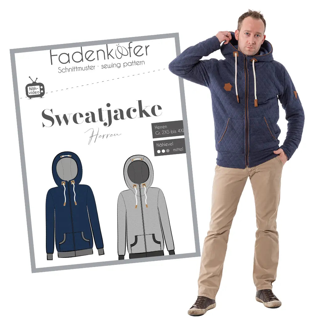 [Papierschnittmuster] Fadenkäfer - Sweatjacke Herren