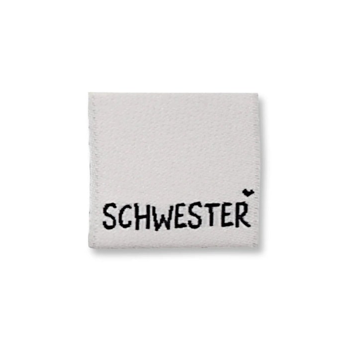 Schwester - Klapp-Weblabel - Label-Set by Paul & Clara